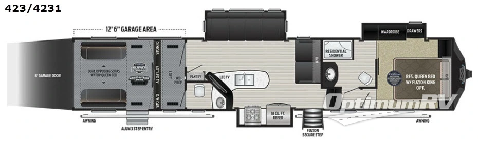 2017 Keystone Fuzion 423 Floorplan Photo