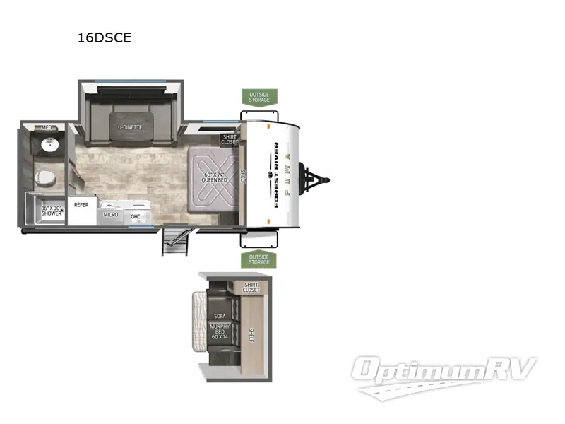 2026 Forest River Puma Camping Edition 16DSCE Floorplan Photo