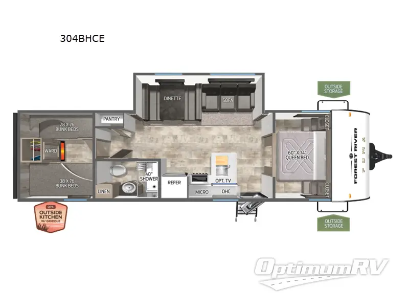 2026 Forest River Puma Camping Edition 304BHCE Floorplan Photo
