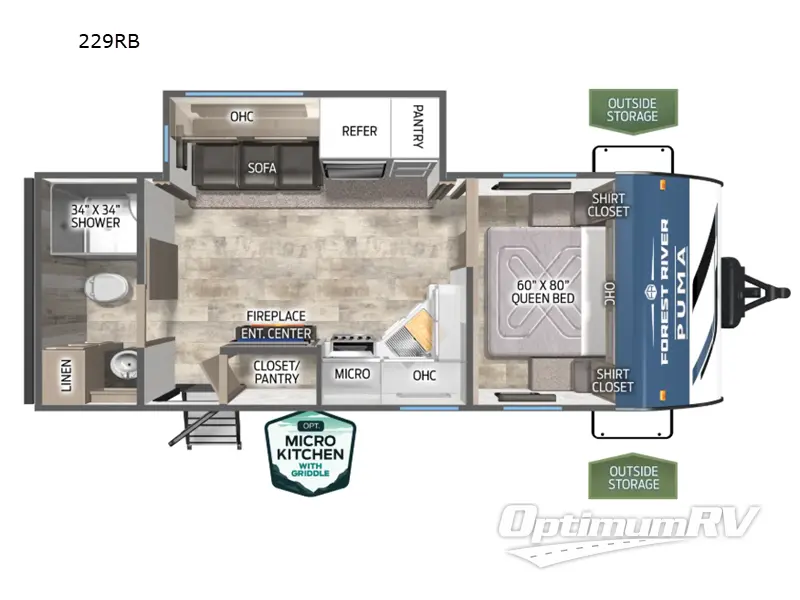 2026 Forest River Puma 229RB RV Floorplan Photo