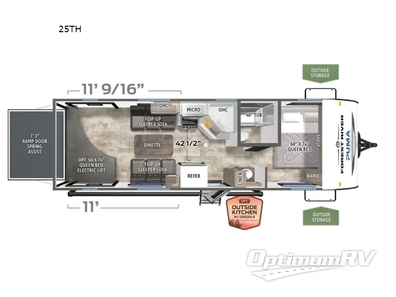 2026 Forest River Puma Ambush 25TH Floorplan Photo