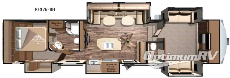 2016 Highland Ridge Open Range Roamer RF376FBH Floorplan Photo