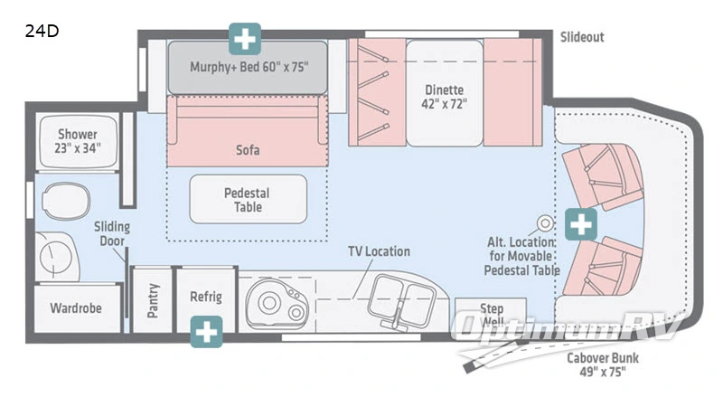 2018 Winnebago Navion 24D Floorplan Photo