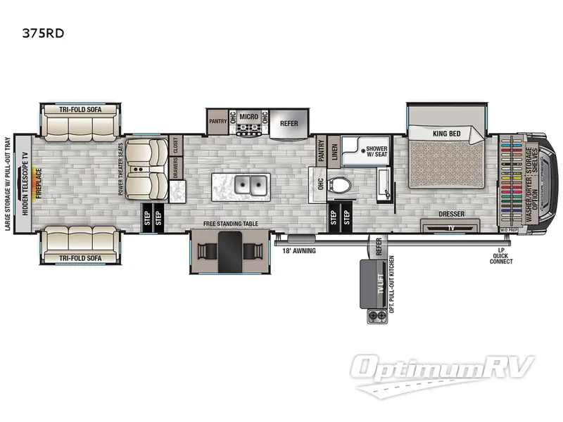 2022 Forest River Cedar Creek 375RD Floorplan Photo