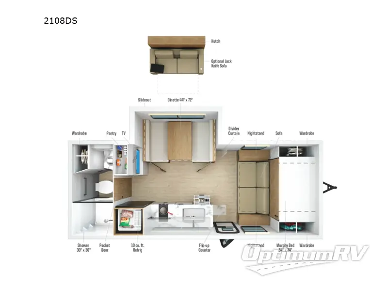 2027 Winnebago Micro Minnie 2108DS Floorplan Photo