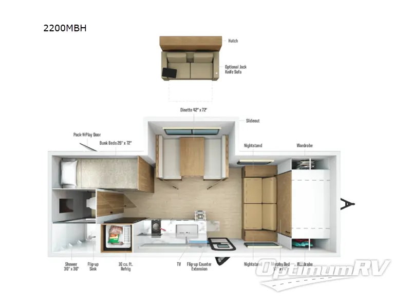 2027 Winnebago Micro Minnie 2200MBH RV Floorplan Photo