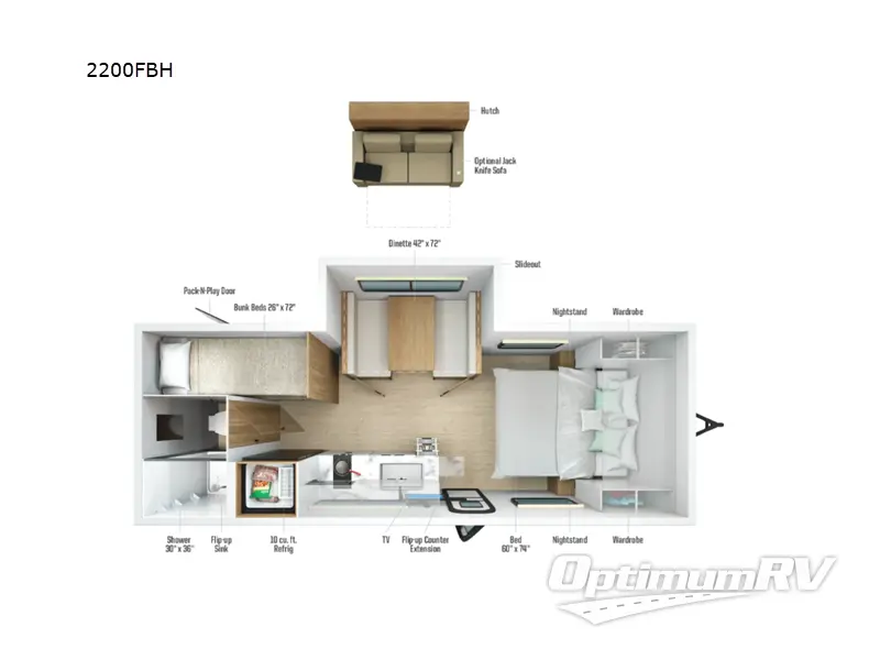 2027 Winnebago Micro Minnie 2200FBH RV Floorplan Photo