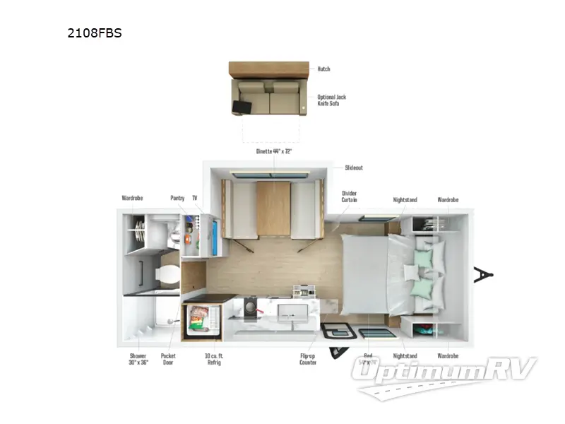 2027 Winnebago Micro Minnie 2108FBS RV Floorplan Photo