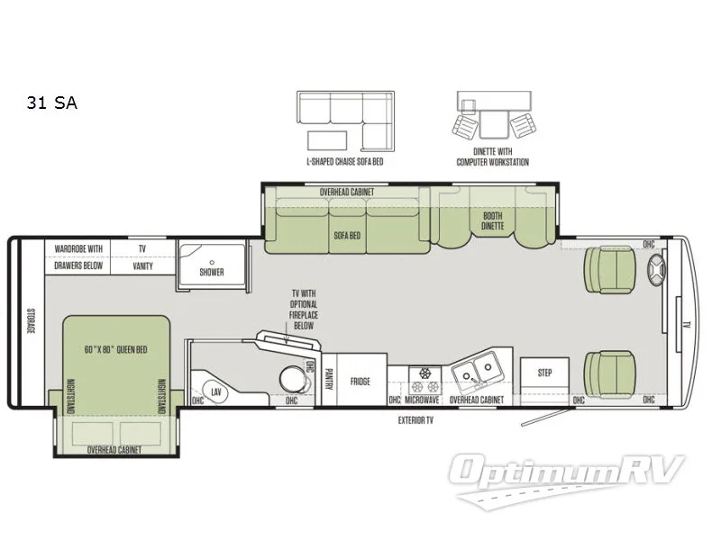 2017 Tiffin Allegro 31 SA RV Floorplan Photo