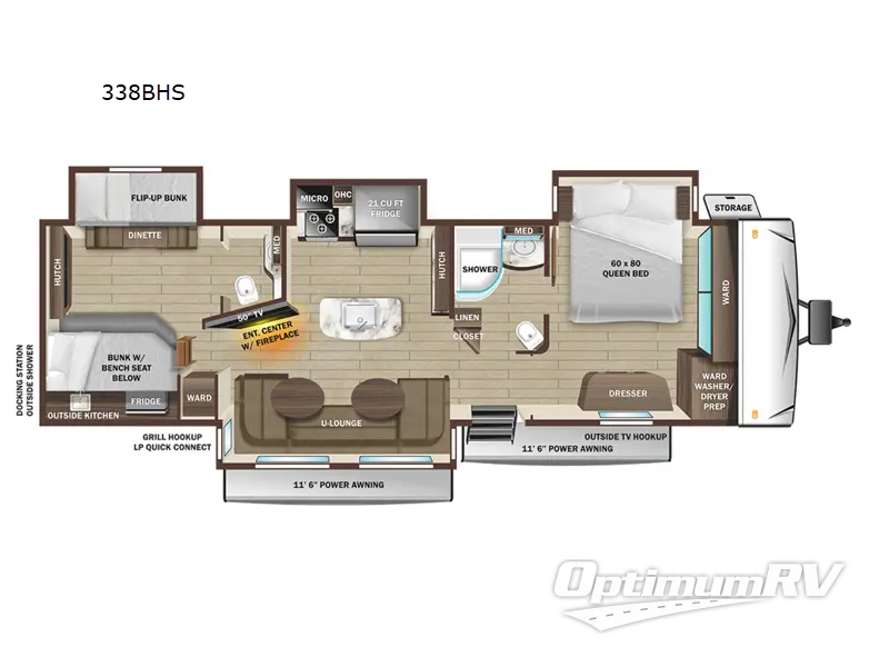 2023 Highland Ridge Open Range 338BHS RV Floorplan Photo