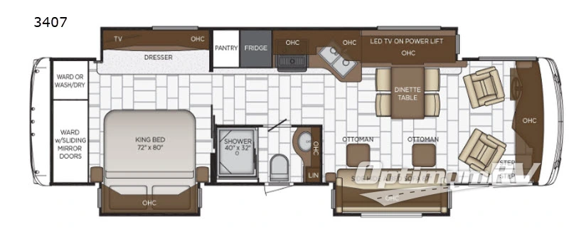 2019 Newmar Ventana 3407 Floorplan Photo
