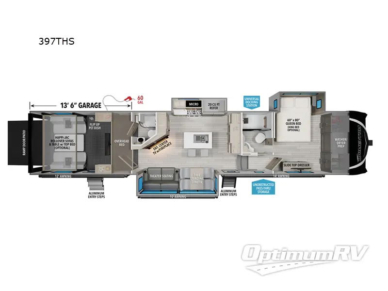 2024 Grand Design MOMENTUM 397THS RV Floorplan Photo