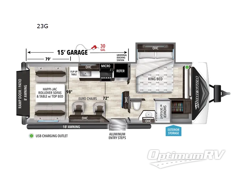 2022 Grand Design Momentum G-Class 23G Floorplan Photo