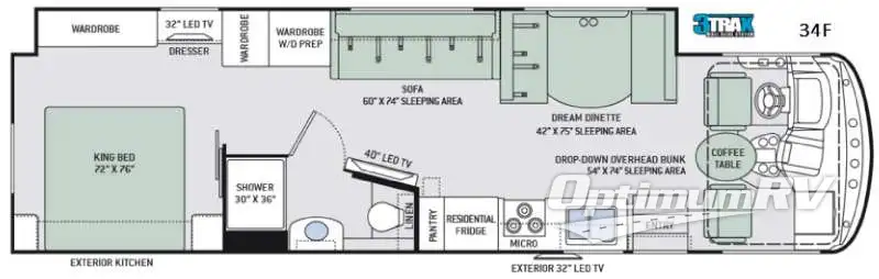 2017 Thor Hurricane 34F Floorplan Photo