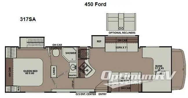 2015 Coachmen Leprechaun 317SA Ford 450 RV Floorplan Photo