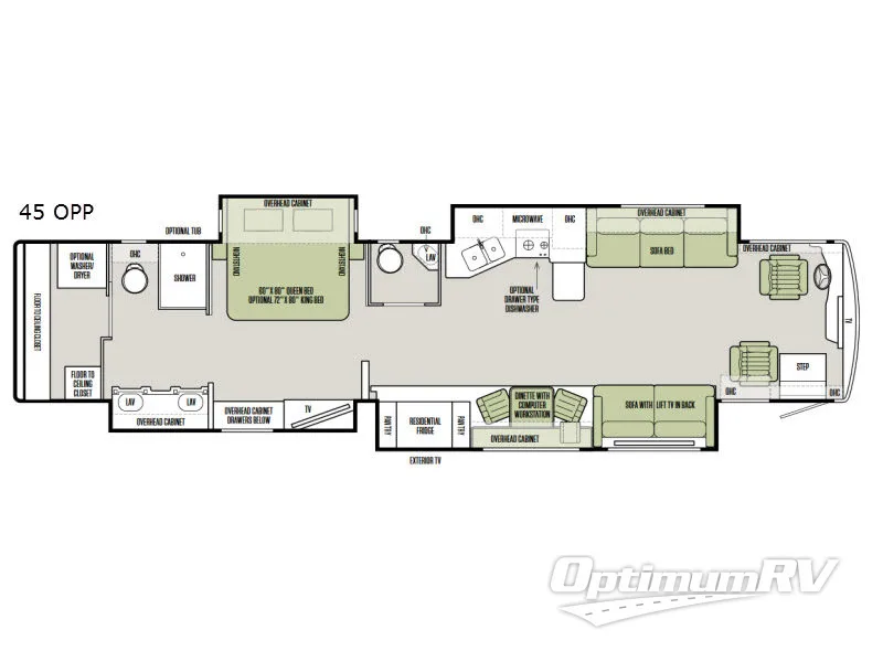 2017 Tiffin Allegro Bus 45 OPP Floorplan Photo
