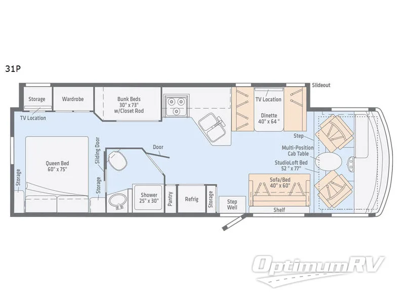 2019 Winnebago Intent 31P Floorplan Photo