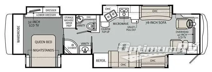 2012 Holiday Rambler Ambassador 40PQD RV Floorplan Photo