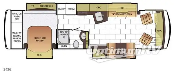 2015 Newmar Ventana 3436 RV Floorplan Photo