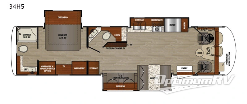 2019 Forest River Georgetown 5 Series 34H5 RV Floorplan Photo
