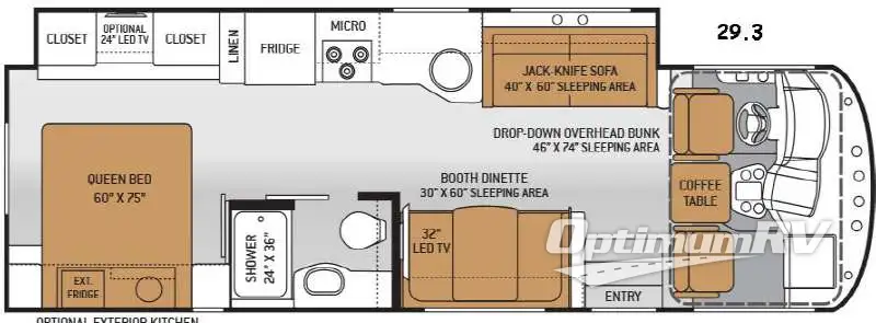 2015 Thor ACE 29.3 RV Floorplan Photo