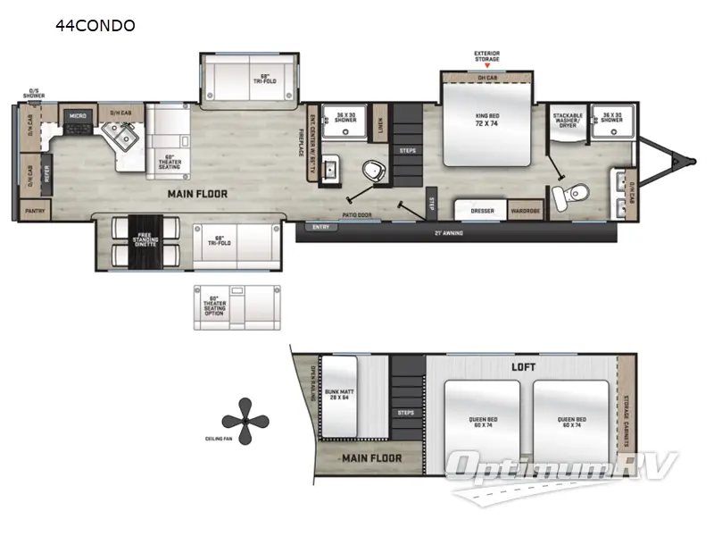 2026 Coachmen Catalina Destination Series 44CONDO RV Floorplan Photo