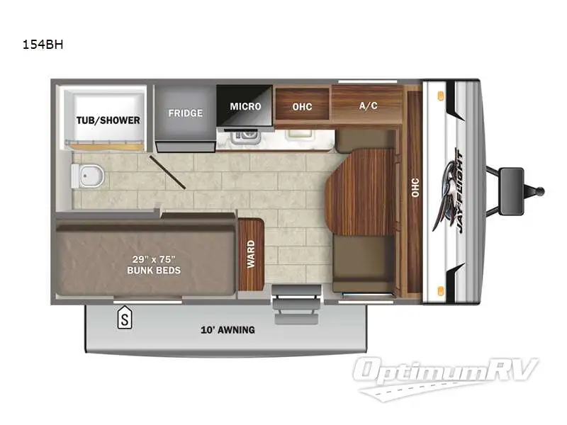 2022 Jayco Jay Flight SLX 7 154BH RV Floorplan Photo