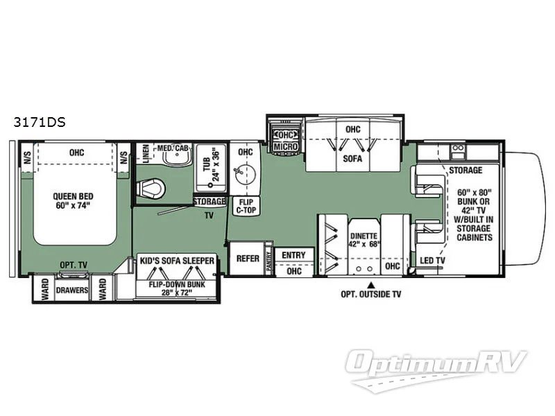 2017 Forest River Forester 3171DS Ford RV Floorplan Photo