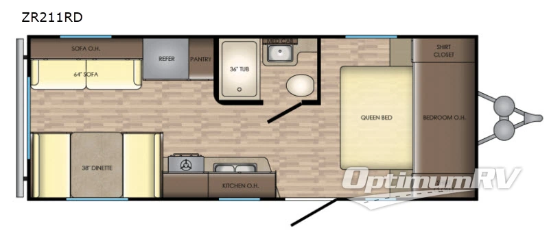 2018 CrossRoads Zinger ZR211RD RV Floorplan Photo