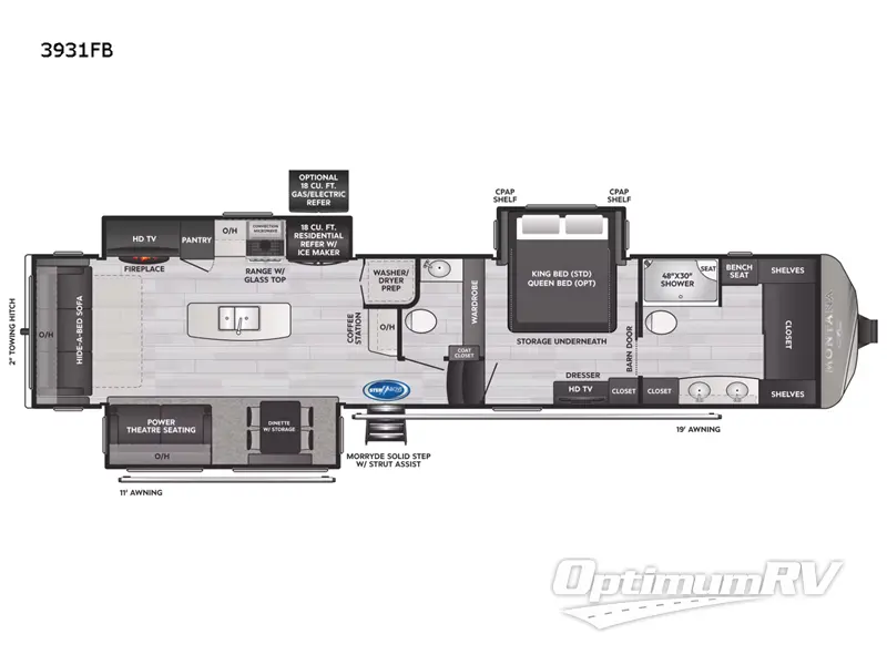 2022 Keystone Montana 3931FB RV Floorplan Photo