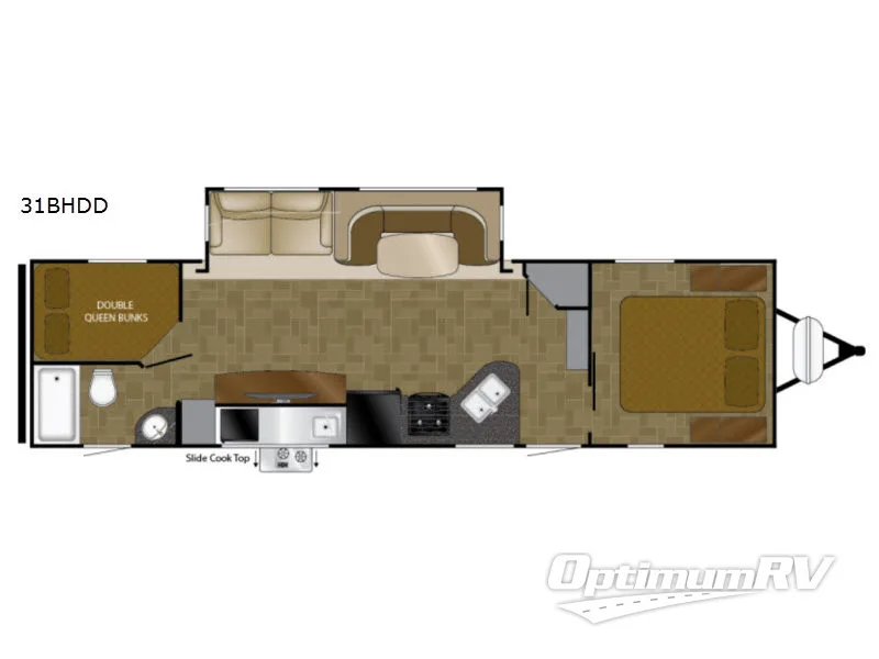 2018 Heartland North Trail 31BHDD King Floorplan Photo