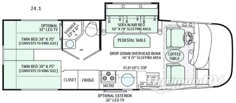 2016 Thor Vegas 24.1 Floorplan Photo
