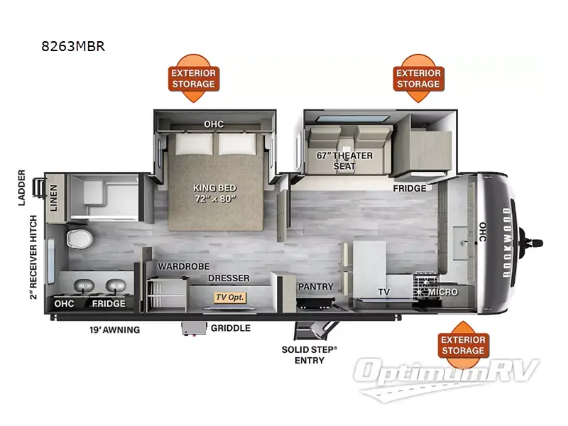 2024 Forest River Rockwood Signature 8263MBR RV Floorplan Photo
