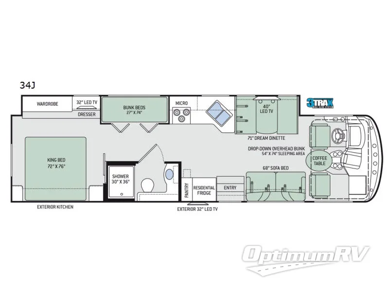 2018 Thor Windsport 34J RV Floorplan Photo
