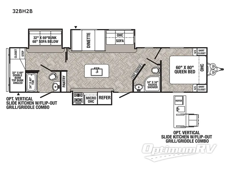 2022 Palomino Puma 32BH2B RV Floorplan Photo