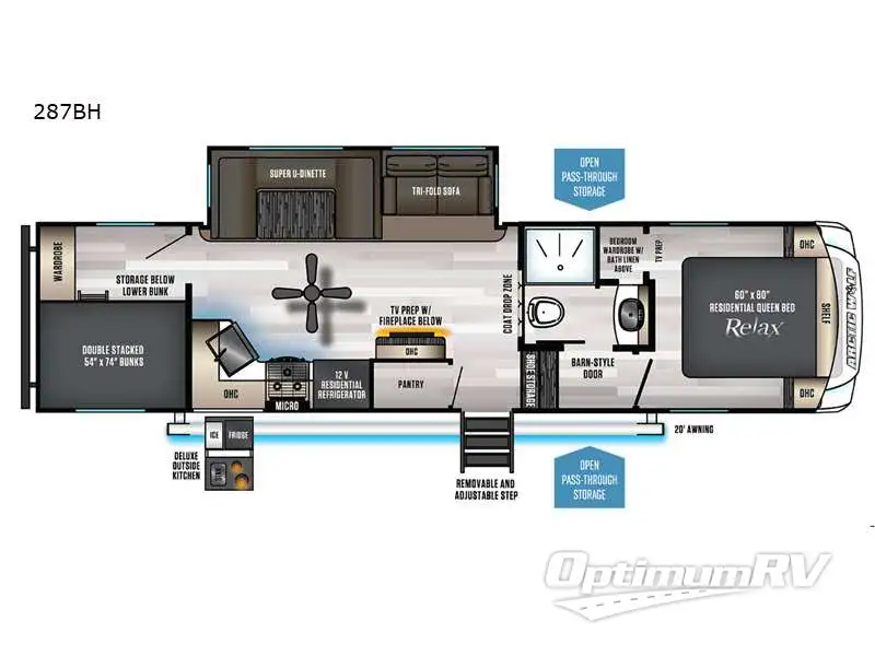 2021 Forest River Cherokee Arctic Wolf 287BH RV Floorplan Photo