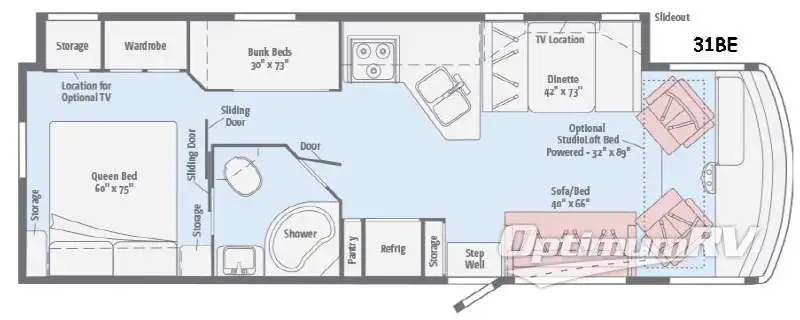 2016 Itasca Sunstar 31BE RV Floorplan Photo