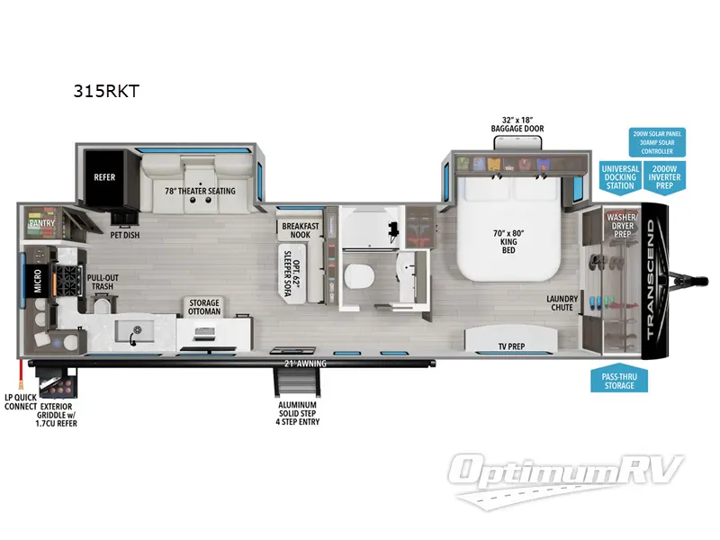 2025 Grand Design Transcend 315RKT Floorplan Photo