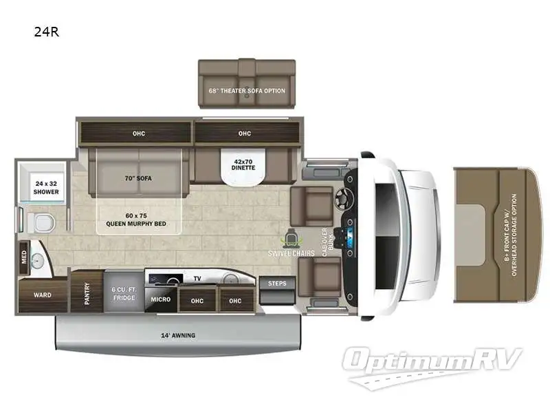 2023 Entegra Qwest 24R RV Floorplan Photo