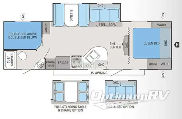2013 Jayco White Hawk 28DSBH RV Floorplan Photo
