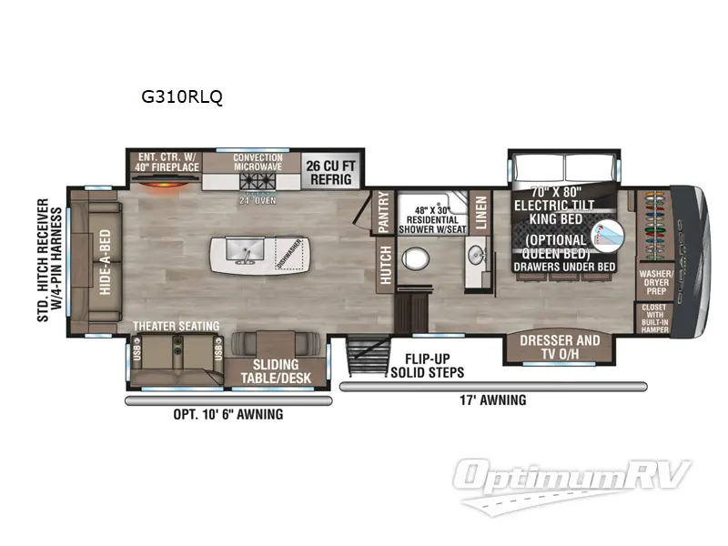 2025 KZ Durango Gold G310RLQ Floorplan Photo