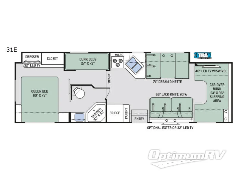 2017 Thor Four Winds 31E Bunkhouse Floorplan Photo