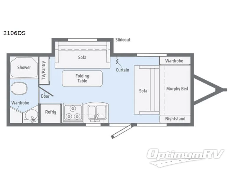 2018 Winnebago Towables Micro Minnie 2106DS Floorplan Photo