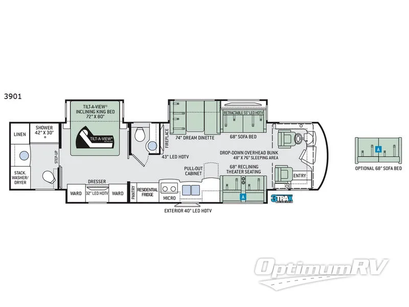 2018 Thor Aria 3901 RV Floorplan Photo