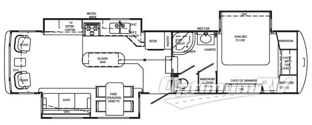 2009 Holiday Rambler Presidential Suite 36 RLT RV Floorplan Photo