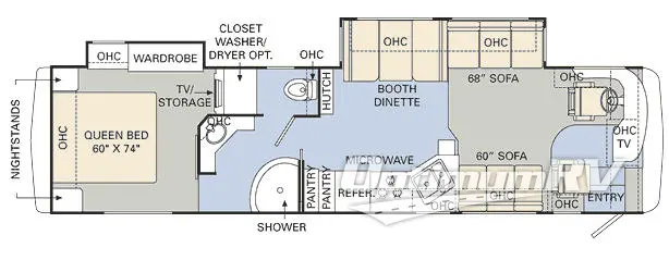2008 Monaco Cayman 38 PBD RV Floorplan Photo