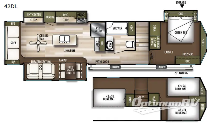 2019 Forest River Wildwood Grand Lodge 42DL RV Floorplan Photo
