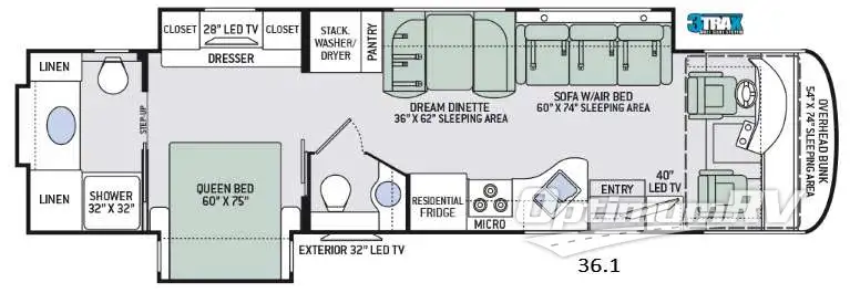 2017 Thor Palazzo 36.1 RV Floorplan Photo