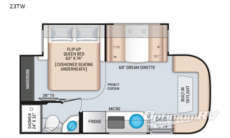 2021 Thor Compass 23TW RV Floorplan Photo