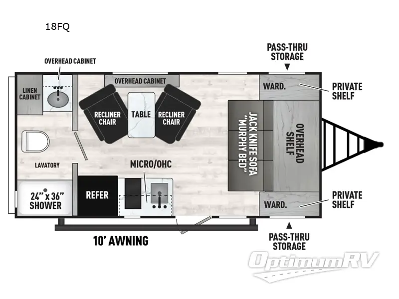 2026 Forest River Viking 4K Series 18FQ RV Floorplan Photo